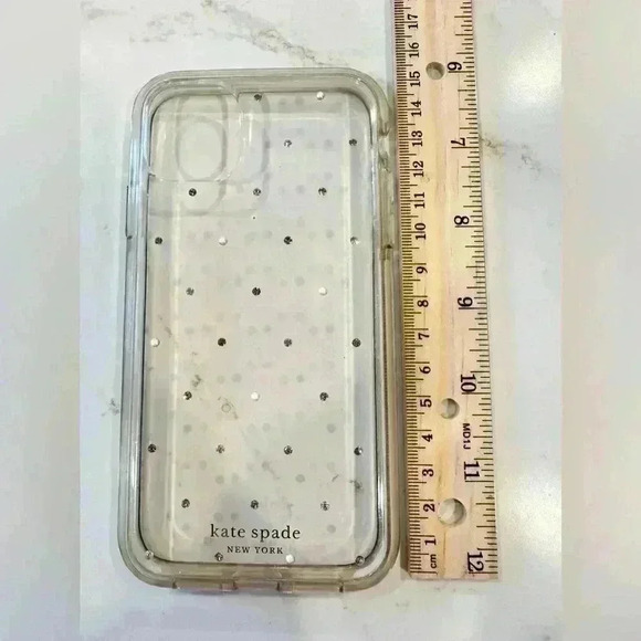 Kate Spade iPhone 7 or iPhone 8 Case/Clear w/faux diamonds/pearls - Picture 4 of 5